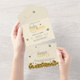 Nieuwe Mama-to-bee Shower Invite + Luier Raffle Ka All In One Uitnodiging