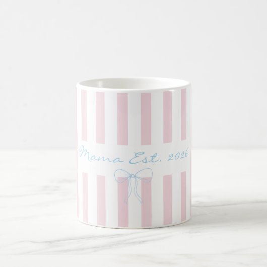 Nieuwe mama-waardering roze gestreepte mok (Center)