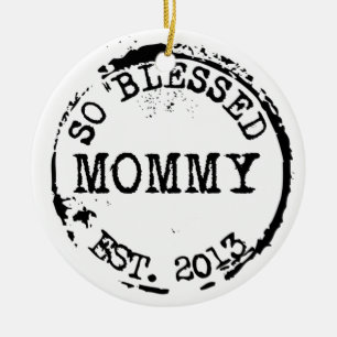 Nieuwe mammie met jaar keramisch ornament