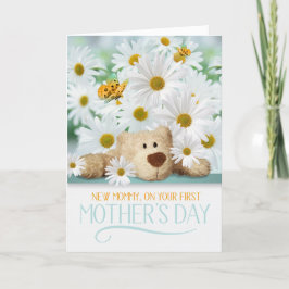 Nieuwe mammie Teddy Bear 1st Moederdag Feestdagen Kaart