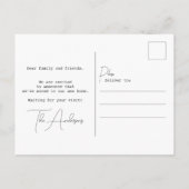 Nieuwe man richt zich op eenvoudige minimalistisch aankondigingskaart (Achterkant)