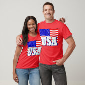 Nieuwe Mannen Rood T-shirt Rood Wit en Blauw Vlag  (Unisex)