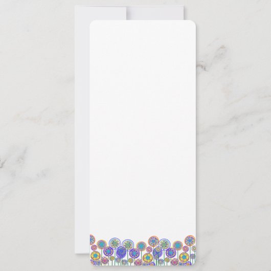 Nieuwe Maten 4.25x9.25 Leuke Bloem Huwelijksuitnod Kaart (Achterkant)