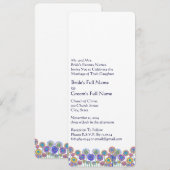 Nieuwe Maten 4.25x9.25 Leuke Bloem Huwelijksuitnod Kaart (Voorkant / Achterkant)