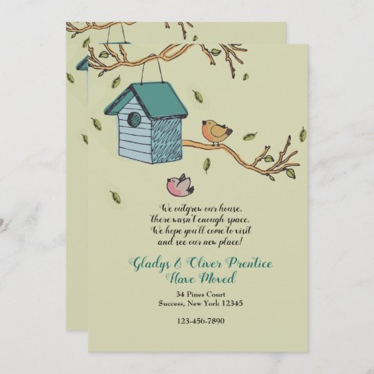 Nieuwe mededeling Home Moved Kaart (Voorkant / Achterkant)