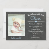 Nieuwe mededeling van de baby-jongen/bedankt uw ka aankondiging (Voorkant)