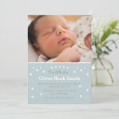 Nieuwe mededeling van de baby-jongen/bedankt uw ka aankondiging (Staand voorkant)