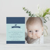 Nieuwe mededeling van de baby-jongen/bedankt uw ka bedankkaart (Staand voorkant)