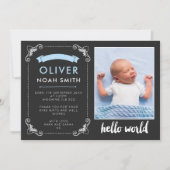 Nieuwe mededeling van de baby-jongen/bedankt uw ka bedankkaart (Voorkant)