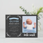 Nieuwe mededeling van de baby-jongen/bedankt uw ka bedankkaart (Staand voorkant)