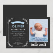 Nieuwe mededeling van de baby-jongen/bedankt uw ka bedankkaart (Voorkant / Achterkant)