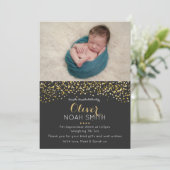 Nieuwe mededeling van de baby-jongen/bedankt uw ka bedankkaart (Staand voorkant)