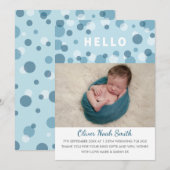 Nieuwe mededeling van de baby-jongen/bedankt uw ka bedankkaart (Voorkant / Achterkant)