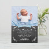 Nieuwe mededeling van de baby-jongen/bedankt uw ka bedankkaart (Staand voorkant)