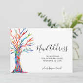 Nieuwe mededeling voor kleurrijke boomstructuur vo aankondiging (Staand voorkant)