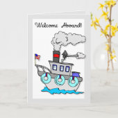 Nieuwe medewerker welkom aan boord van schip kaart (Gele Bloem)