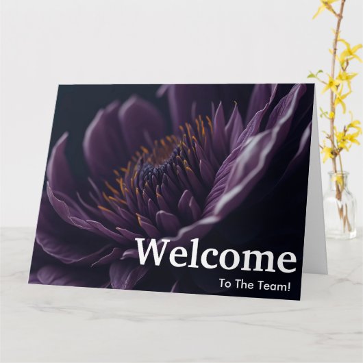 Nieuwe medewerker Welkom Bloemen Kaart (Gele Bloem)