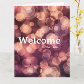 Nieuwe medewerker Welkom Bokeh Kaart (Gele Bloem)