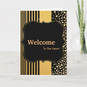 Nieuwe Medewerker Welkom Gouden Glitter Kaart