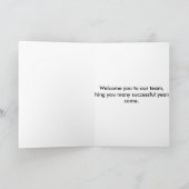Nieuwe Medewerker Welkom Gouden Glitter Kaart (Binnen)