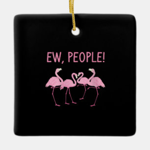 Nieuwe mensen flamingo sociale afstand tropisch keramisch ornament