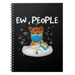 Nieuwe mensen Funny Dog Wash Hands Wearing Mask Notitieboek