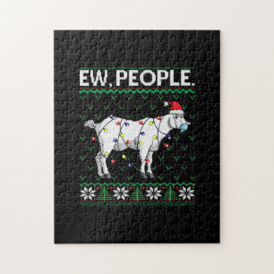 Nieuwe mensen geit santa lelijke kerstcadeau legpuzzel