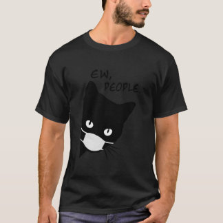 Nieuwe Mensen Grappig Zwart Kat Gezicht Heksenmask T-shirt
