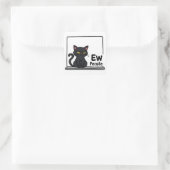 Nieuwe mensen Grumpy Black Cat Vierkante Sticker (Tas)