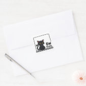 Nieuwe mensen Grumpy Black Cat Vierkante Sticker (Envelop)