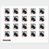Nieuwe mensen Grumpy Black Cat Vierkante Sticker (Vel)