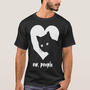 Nieuwe Mensen Hart Zwarte Kat Parodie T-shirt