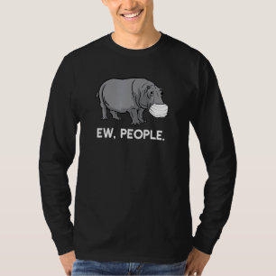 Nieuwe Mensen Hippo Gezichtsmasker Sociale Afstand T-shirt