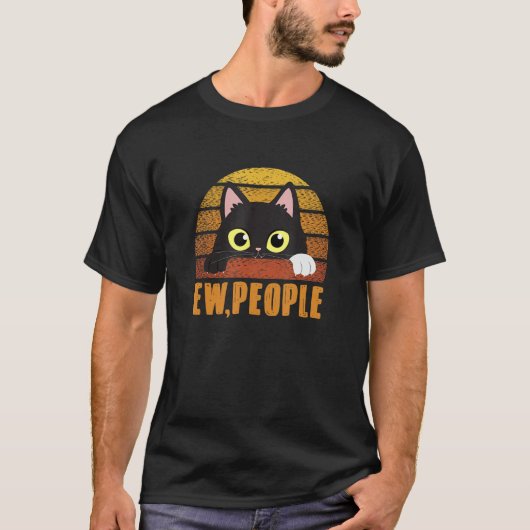 Nieuwe mensen introvert kat anti-sociale sarcastis t-shirt (Voorkant)