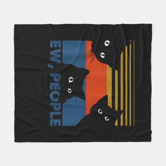 Nieuwe mensen met een kat en een  introop fleece deken (Voorkant (Horizontaal))