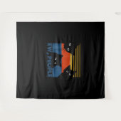 Nieuwe mensen met een kat en een introop wandkleed (Voorkant (horizontaal))