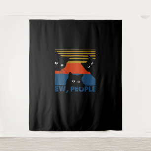 Nieuwe mensen met een kat en een  introop wandkleed