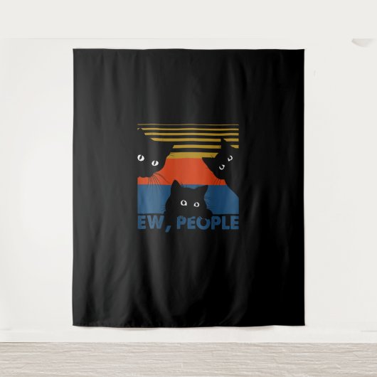 Nieuwe mensen met een kat en een introop wandkleed (Voorkant)