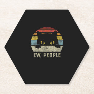Nieuwe mensen met een kat Funny tegen sociale ins Kartonnen Onderzetters