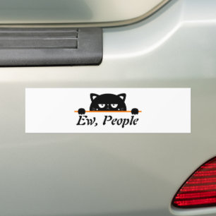 Nieuwe mensen met zwarte kat Funny Gift Bumpersticker