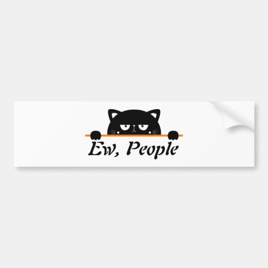 Nieuwe mensen met zwarte kat Funny Gift Bumpersticker (Voorkant)