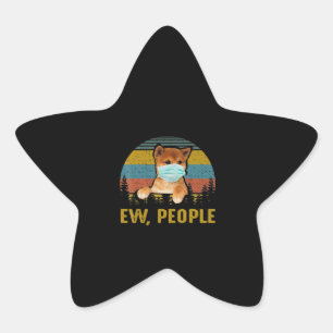 nieuwe mensen Retro Akita Inu Dog Gift Ster Sticker