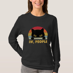 Nieuwe mensen retro kat anti sociale introvert Vin T-shirt