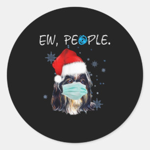 Nieuwe Mensen Shih Tzu Hond Dragen Een Gezichtsmas Ronde Sticker