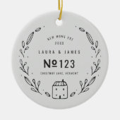 Nieuwe, met de hand getekende kerstmis keramisch ornament (Voorkant)