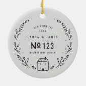 Nieuwe, met de hand getekende kerstmis keramisch ornament (Achterkant)