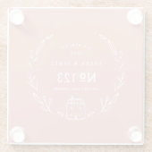 Nieuwe, met de hand getrokken flora glazen onderzetter (Achterkant)