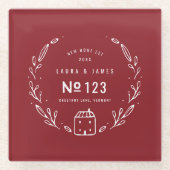 Nieuwe, met de hand getrokken flora glazen onderzetter (Voorkant)