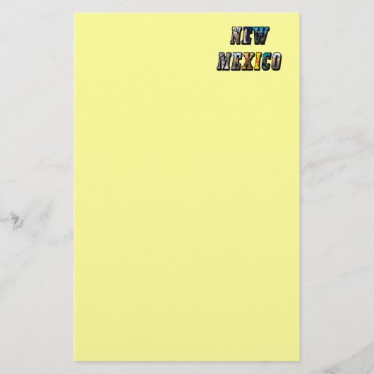 Nieuwe Mexicaanse, Amerikaanse tekst Briefpapier (Voorkant)