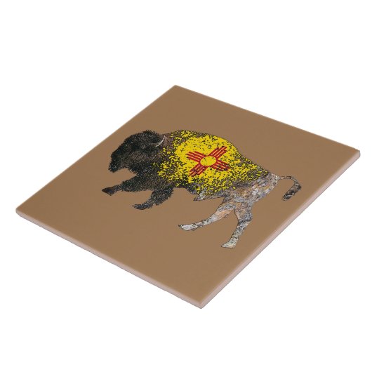 Nieuwe Mexicaanse Buffalo Spirit Ceramic Tegel Tegeltje (Zijkant)